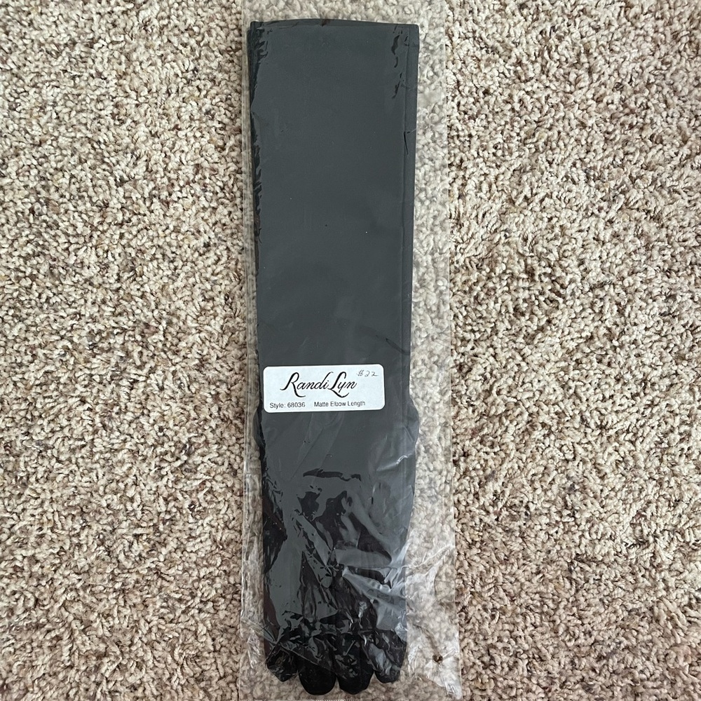 Black Matte Elbow Length Gloves